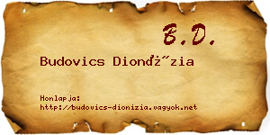 Budovics Dionízia névjegykártya